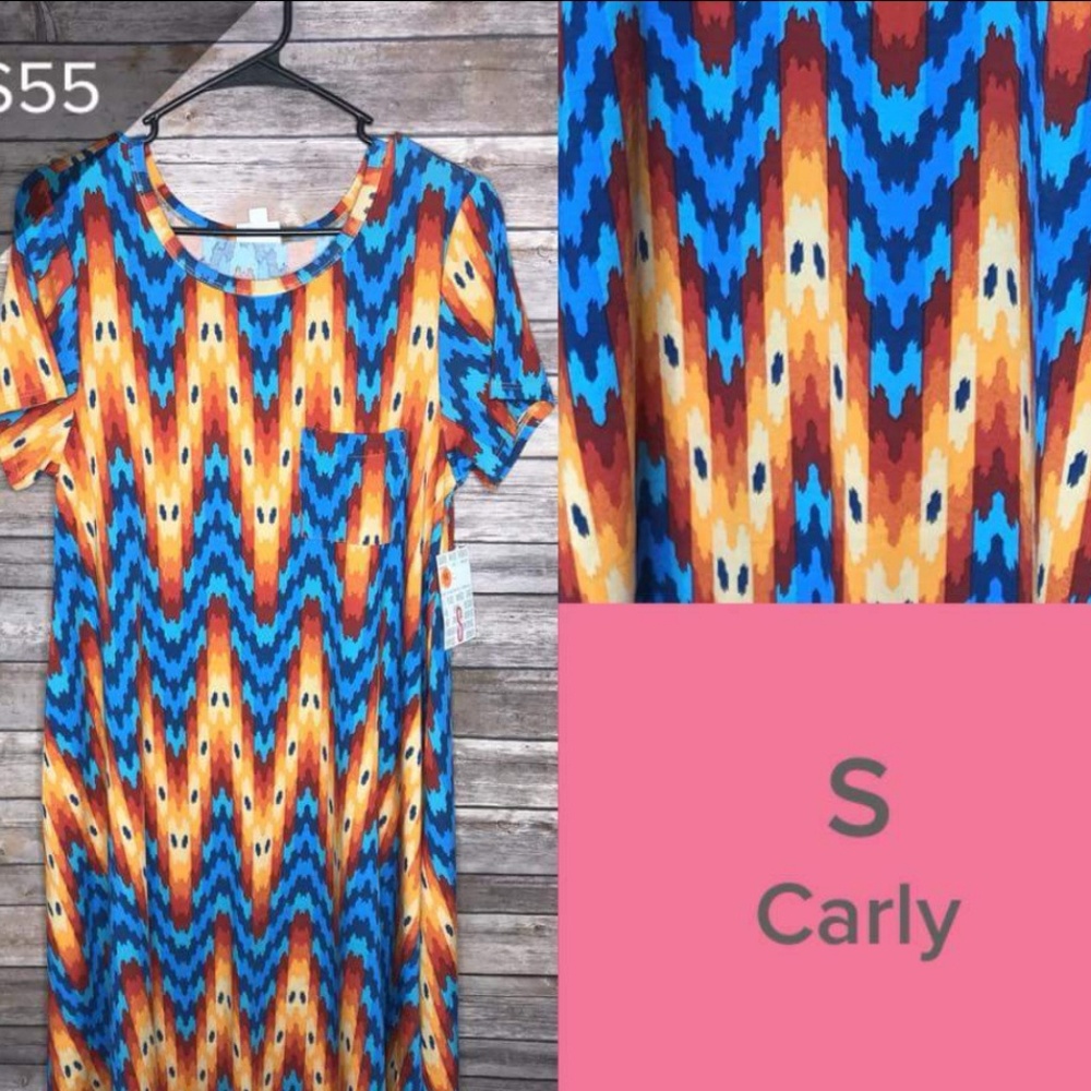 LulaRoe Small Carly Bright Vibrant Print